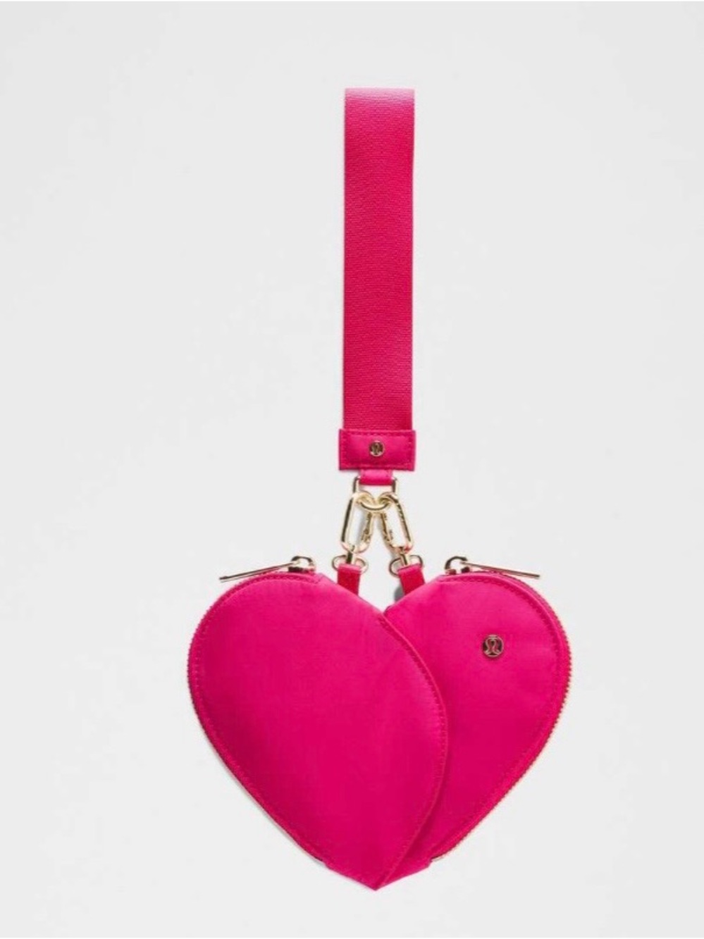 NWT Lululemon Dual Pouch Wristlet *Heart Passionate / Passionate / Gold